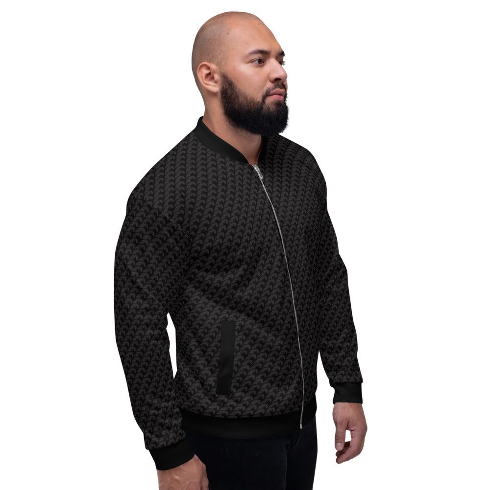 Beautiful Beloved One Flourish (black/black) - Unisex Bomber Jacket - black on black