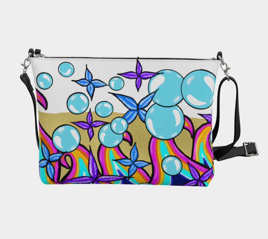 Bubble Rave - Vegan Leather Crossbody - white