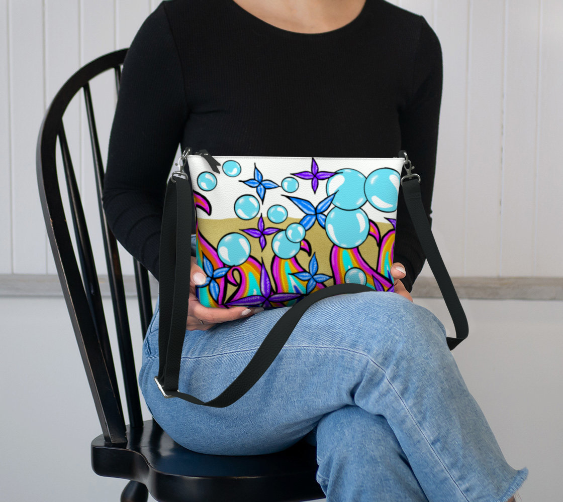 Bubble Rave - Vegan Leather Crossbody - white