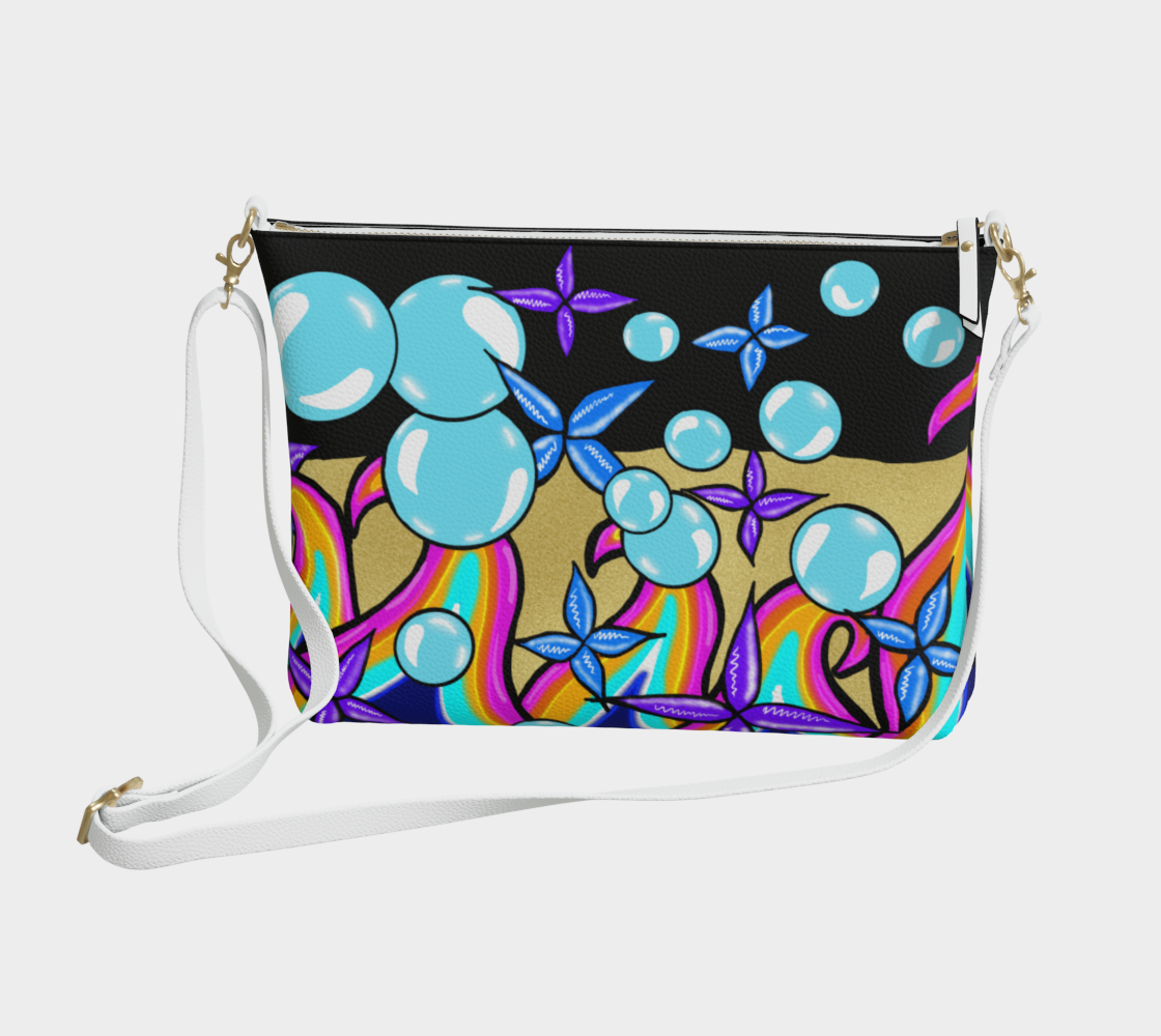 Bubble Rave - Vegan Leather Crossbody - Black