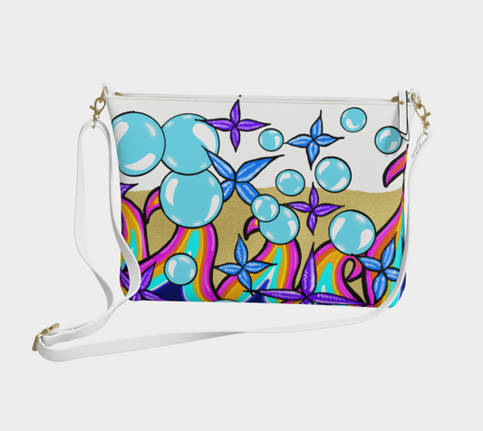 Bubble Rave - Vegan Leather Crossbody - white