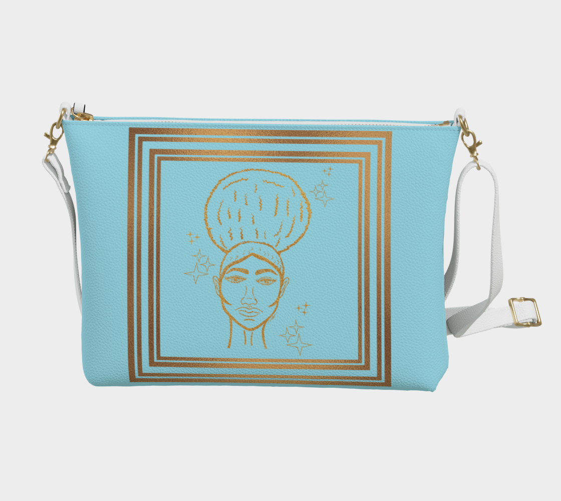 Afro Beauty Sparkle Framed - Vegan Leather Crossbody