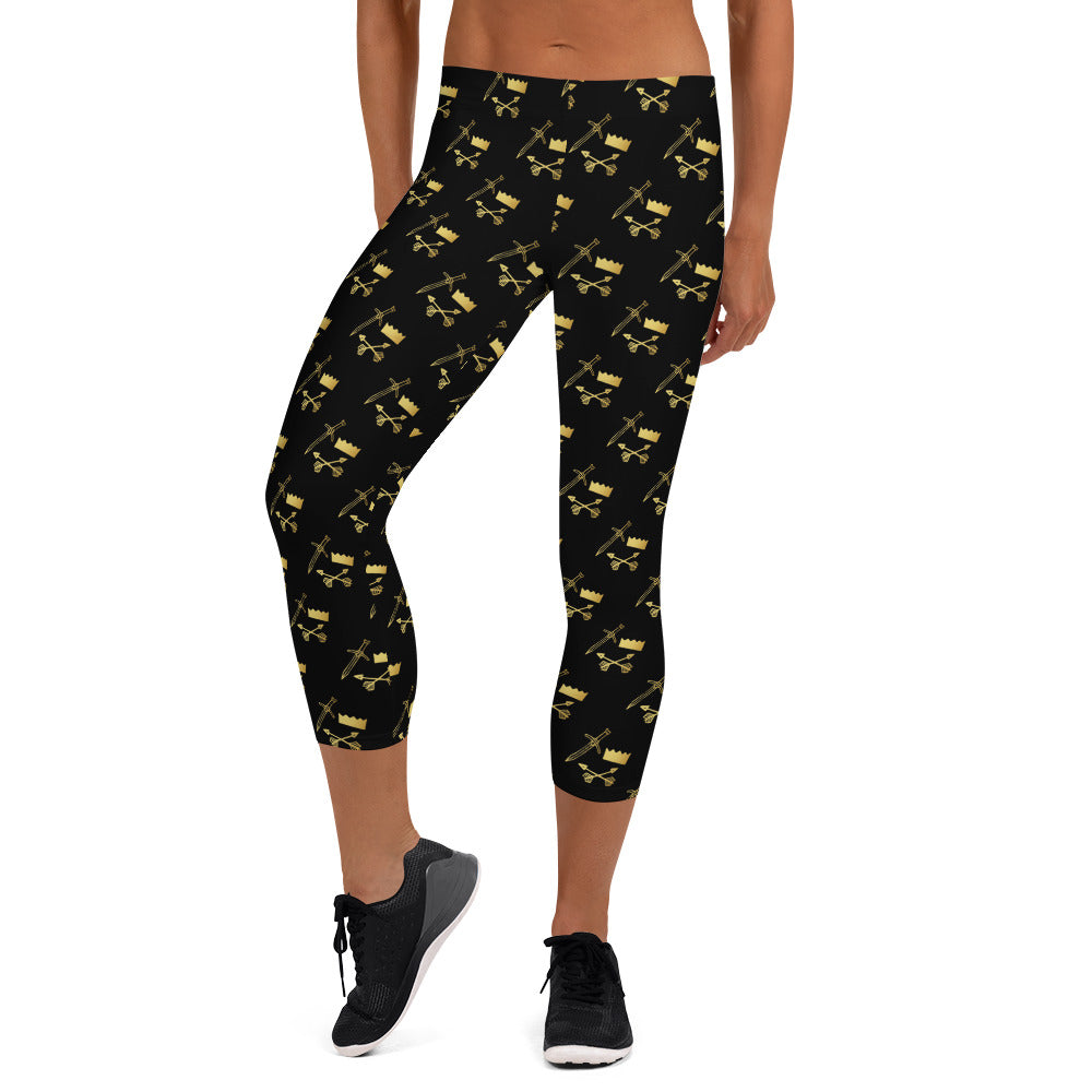 Gold and Bold Warrior - Capri Leggings