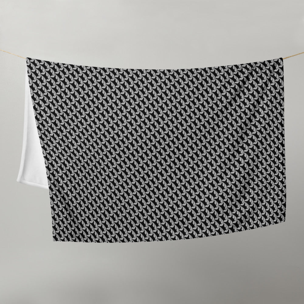 Beautiful Beloved Flourish (silver/black) - Throw Blanket