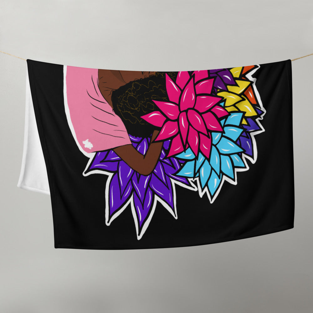 Beauty with Flowers - Throw Blanket