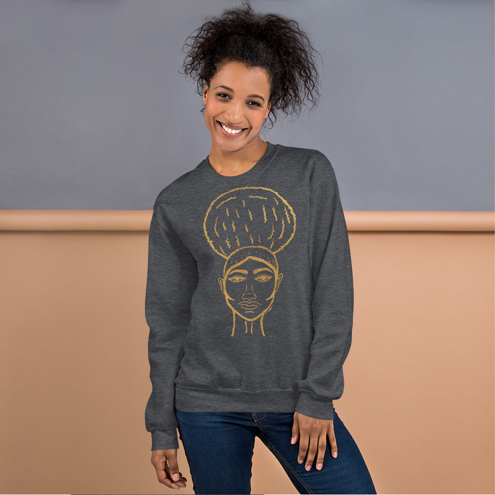 Afro Beauty Gold Line - Unisex Sweatshirt