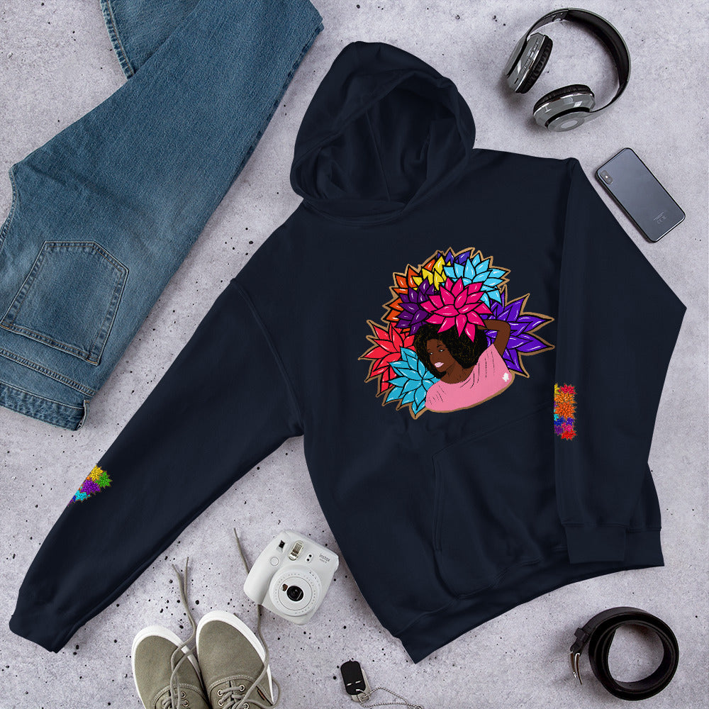 Beauty with Flowers - Unisex Hoodie