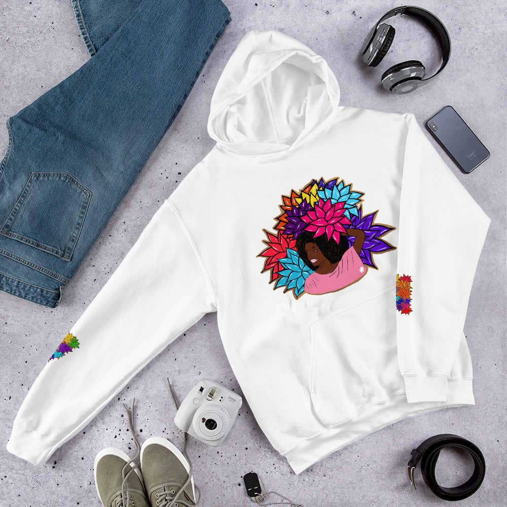 Beauty with Flowers - Unisex Hoodie