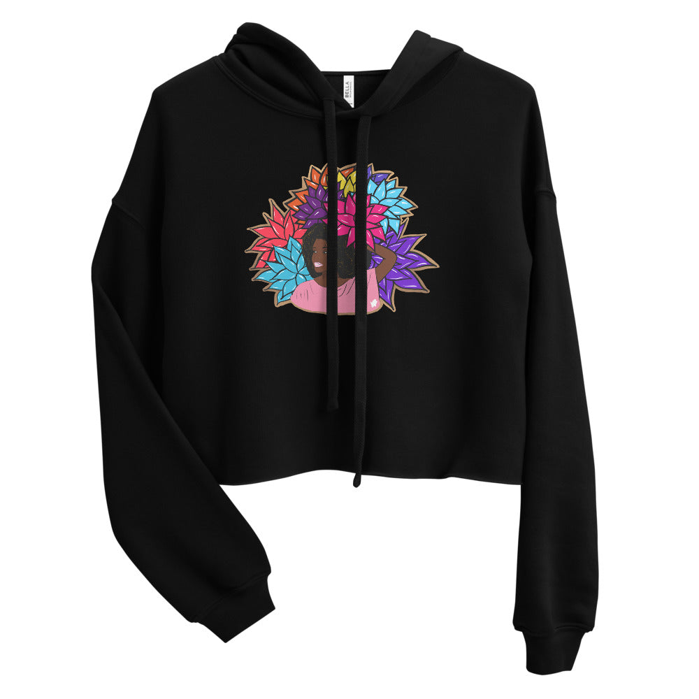 Beauty with Flowers - Crop Hoodie