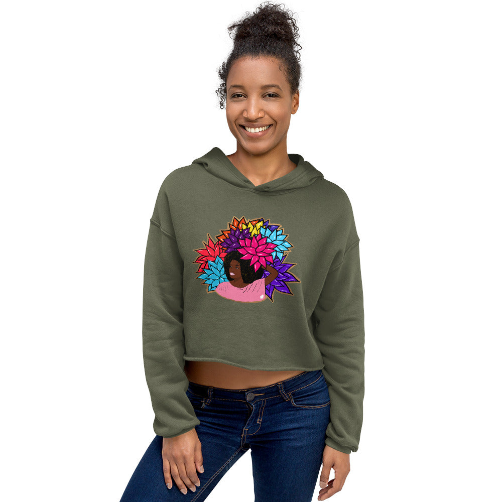 Beauty with Flowers - Crop Hoodie