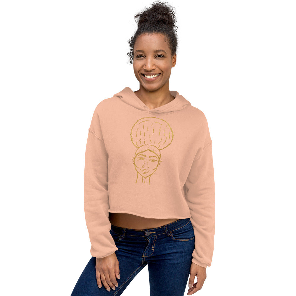 Afro Beauty Gold Line - Crop Hoodie