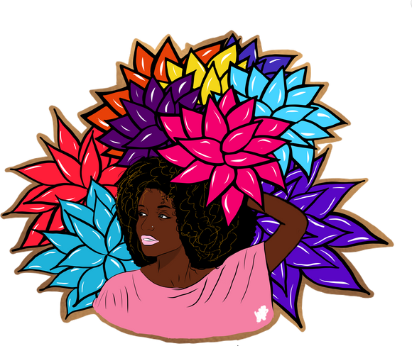 Beauty with Flowers