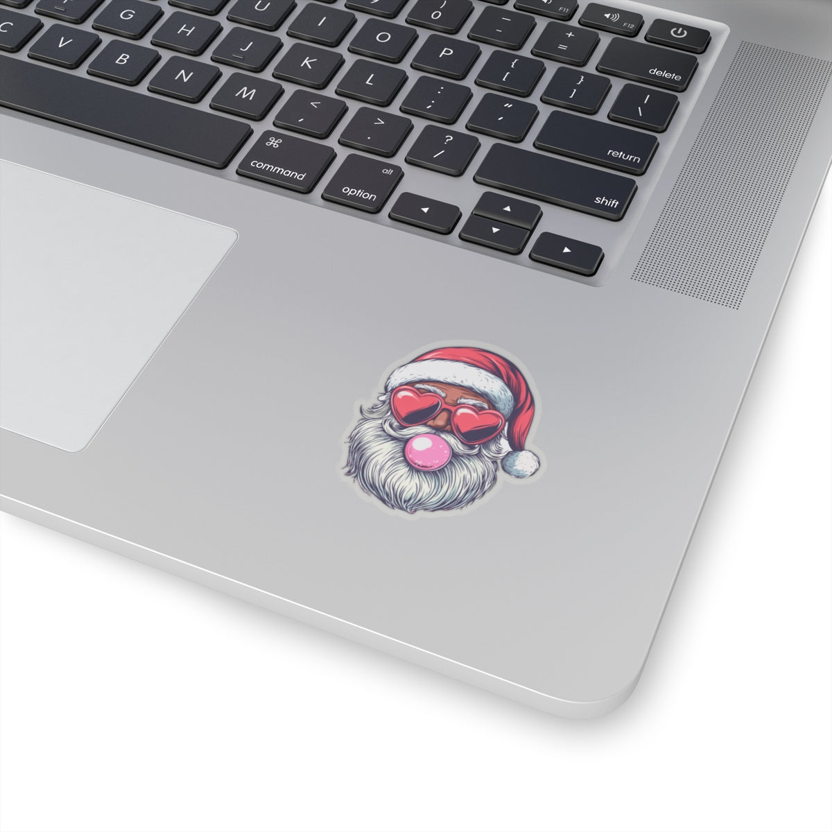 Christmas Stickers - Retro Black Bubblegum Santa