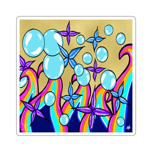 Bubble Rave Colorful Art - Kiss-Cut Stickers