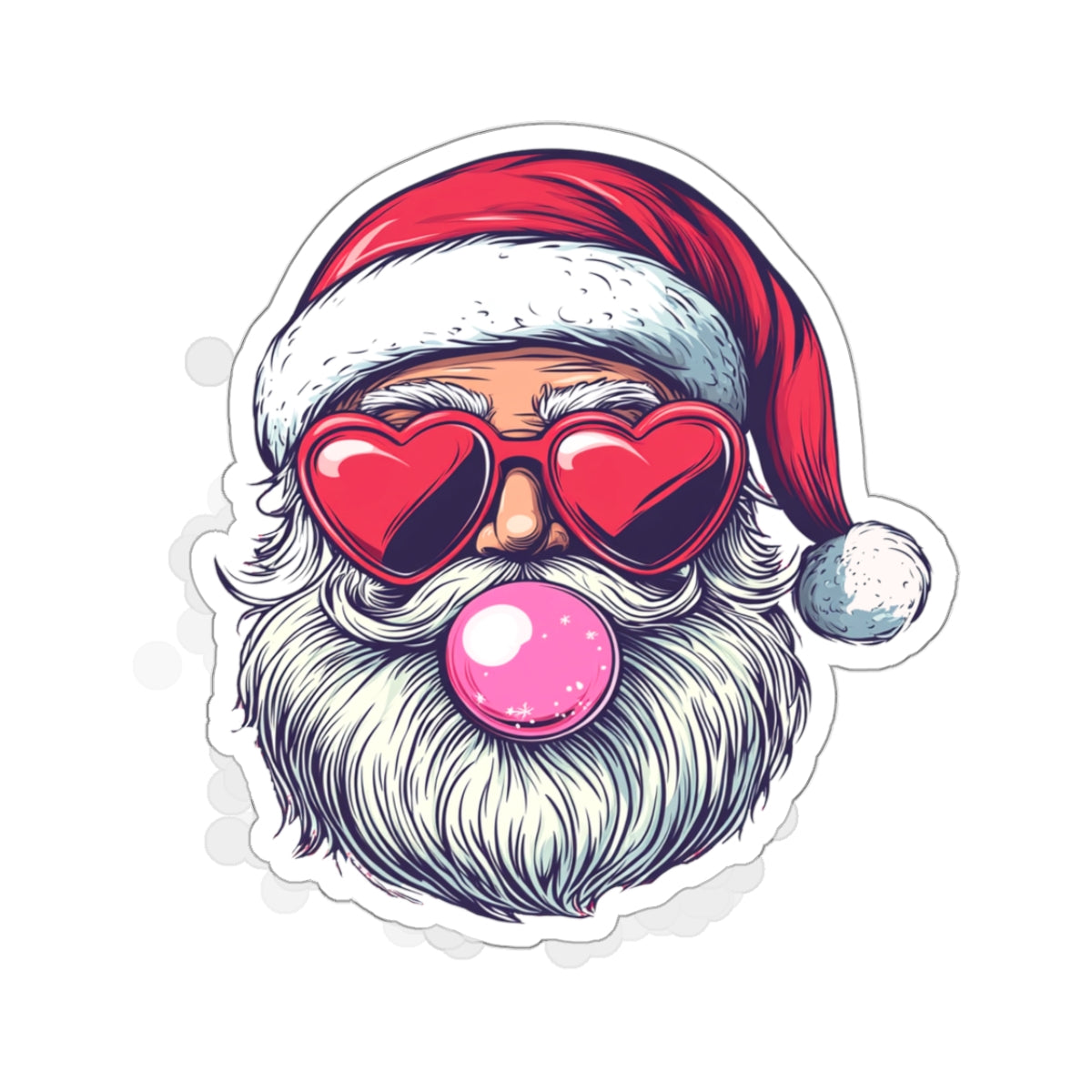 Christmas Stickers - Retro Bubblegum Santa