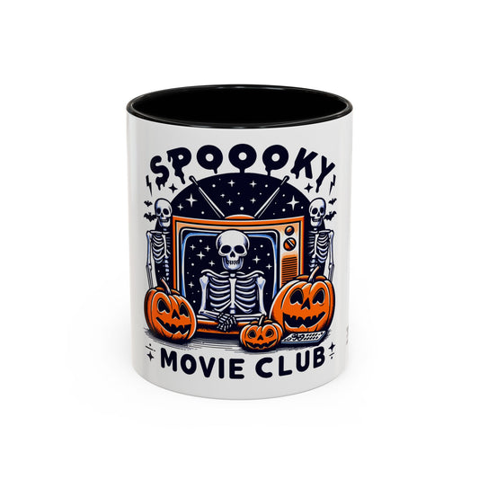Spoooky Movie Club Skeletons - Color Accent Coffee Mug