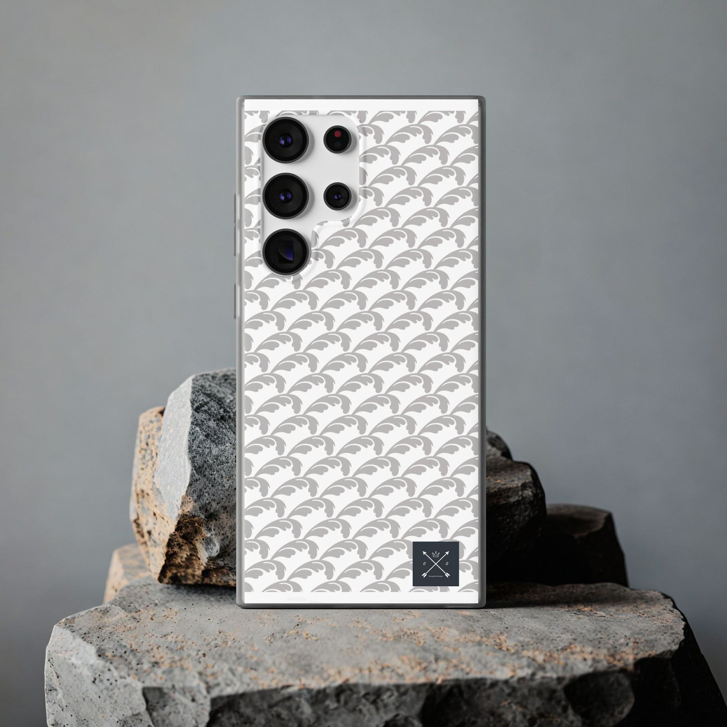 Beautiful Beloved Flourish (silver/white) - Flexi Phone Cases