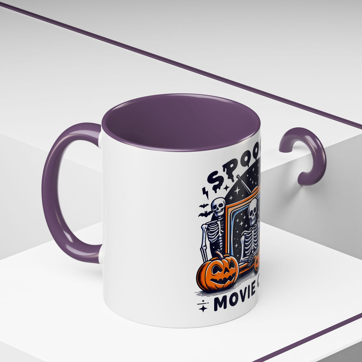 Spoooky Movie Club Skeletons - Color Accent Coffee Mug