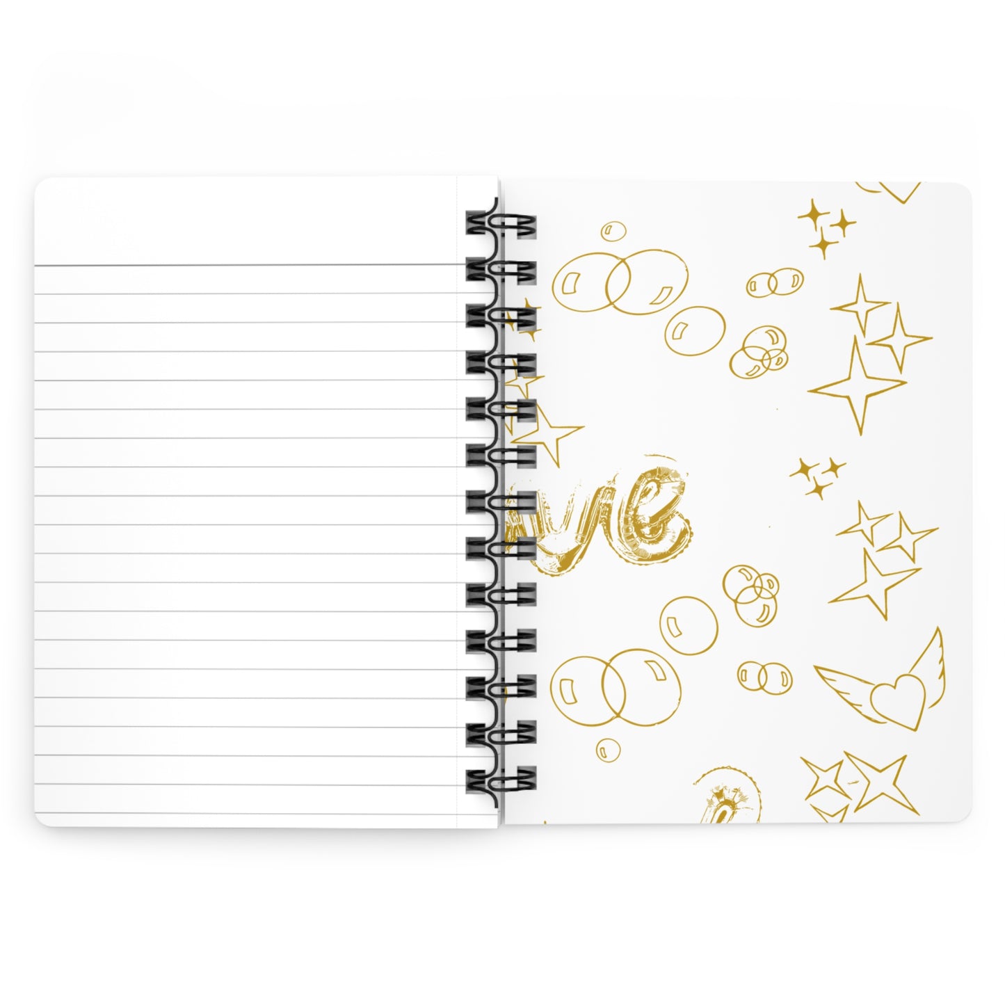 Love is Golden Watercolor (white) - Spiral Notebook - Ruled Line