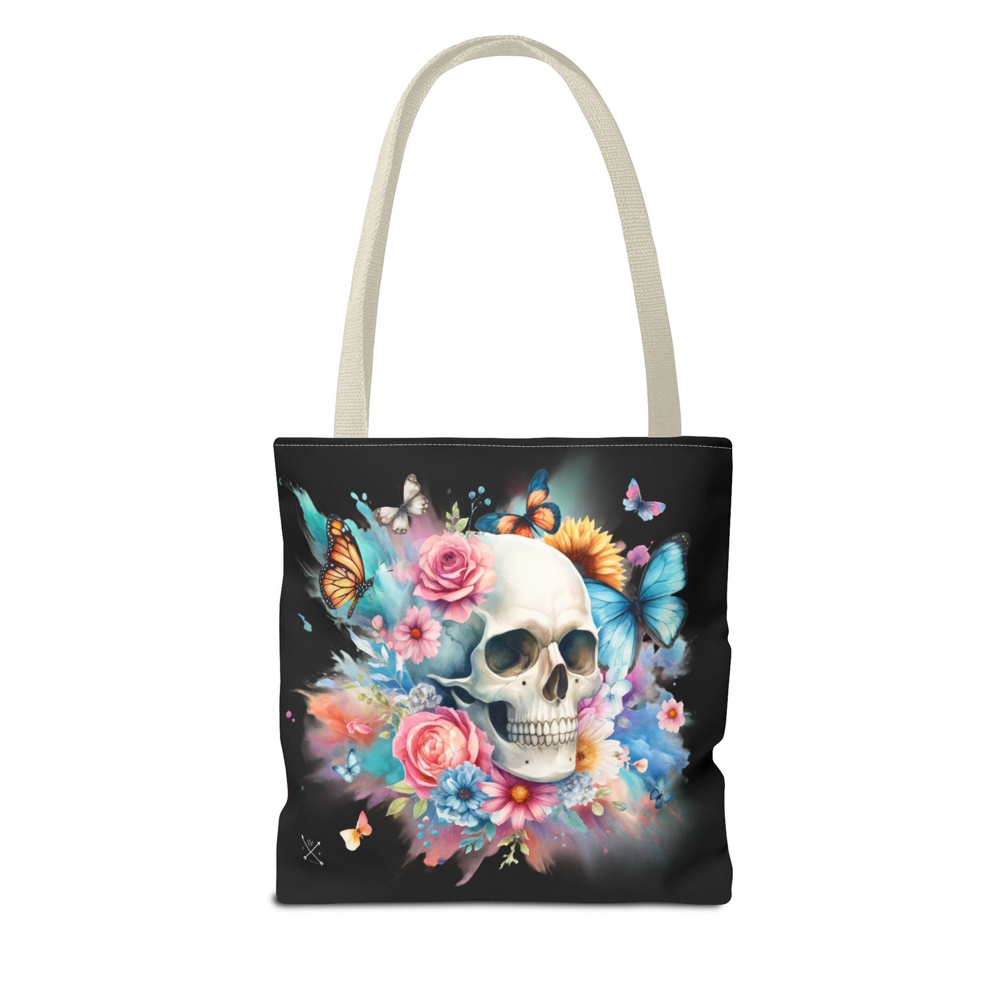 Watercolor Skull and Butterflies - Tote Bag (AOP)