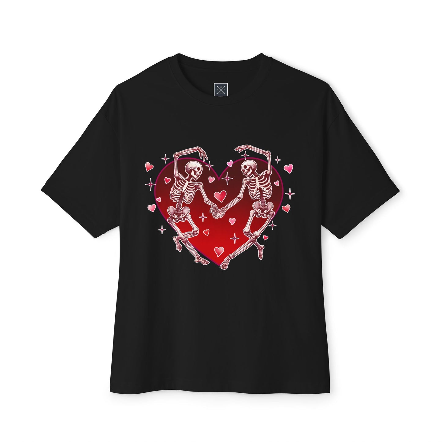 Skeleton Heart Lovers - Unisex Oversized Boxy T-shirt