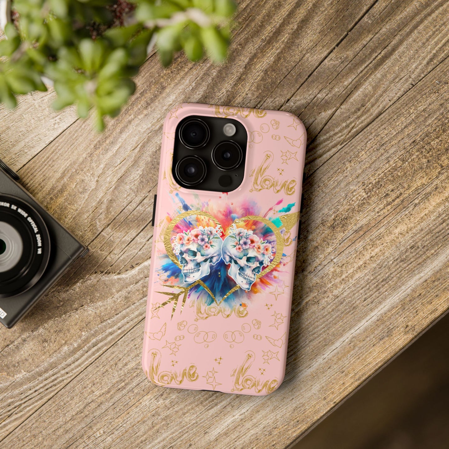 Love is Golden Watercolor (pink) - Tough Phone Cases
