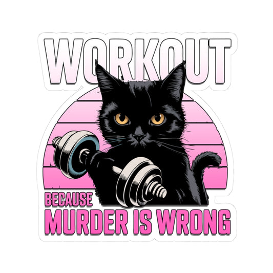 Workout Cat Kiss-Cut Stickers - Fun Fitness Décor