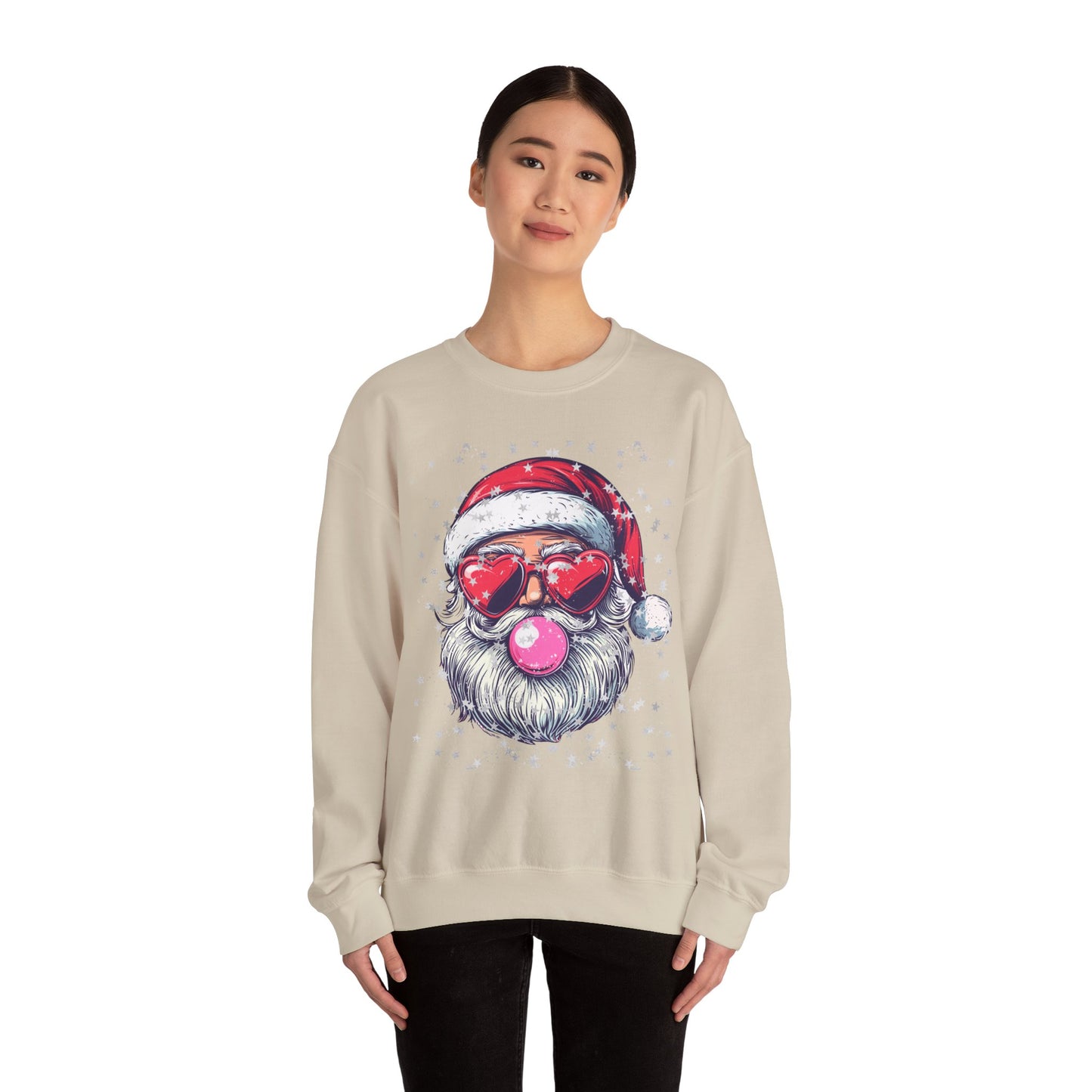 Retro Bubblegum Santa - Unisex Heavy Blend™ Crewneck Sweatshirt