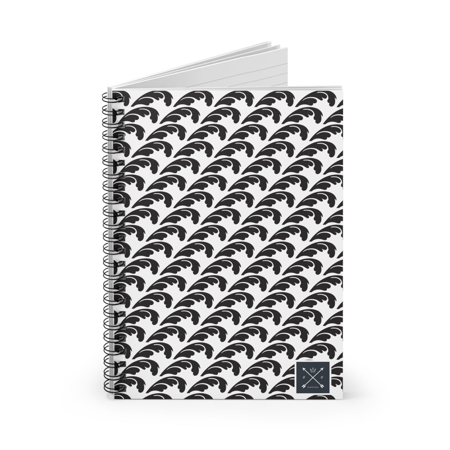 Beautiful Beloved Flourish (black/white) - Spiral Notebook - Ruled Line