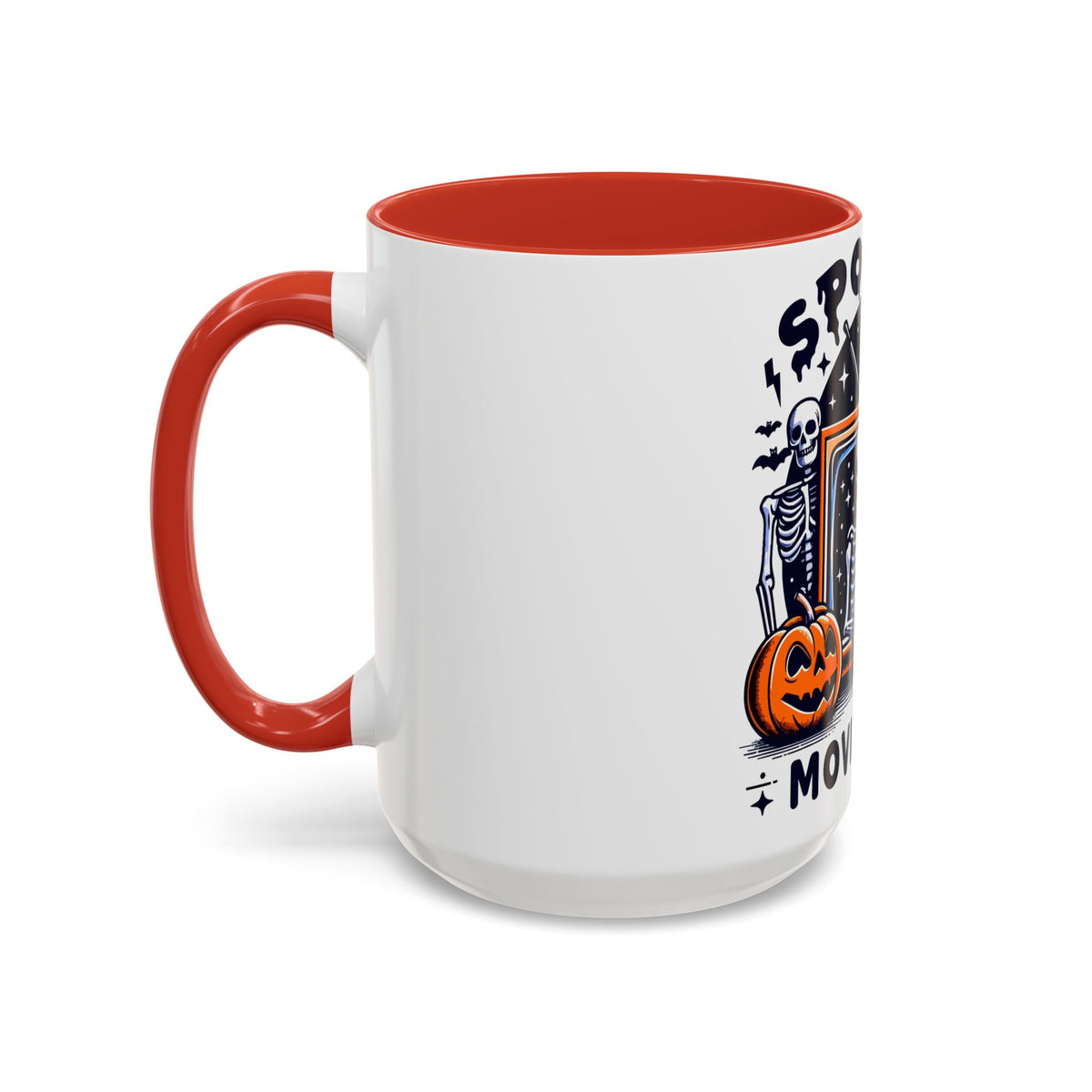 Spoooky Movie Club Skeletons - Color Accent Coffee Mug