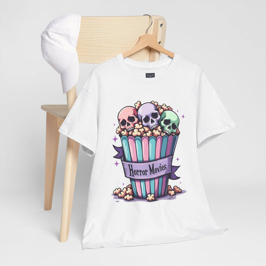 Horror Movies Popcorn Bucket - Unisex Cotton Tee