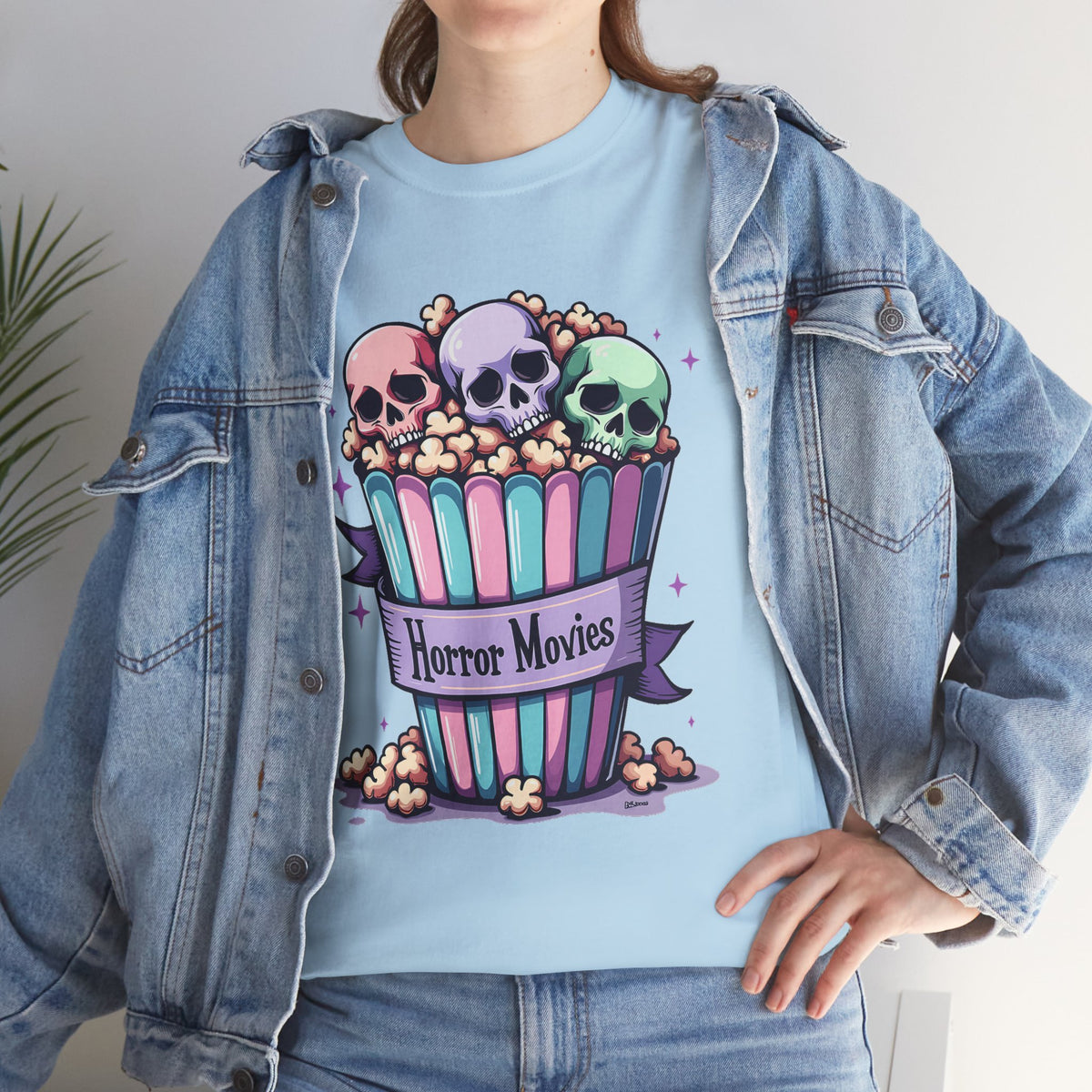 Horror Movies Popcorn Bucket - Unisex Cotton Tee