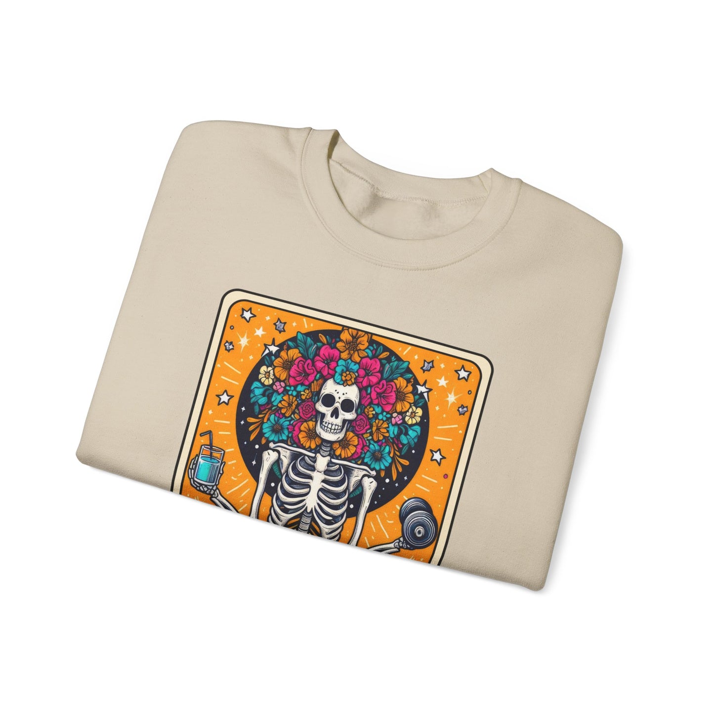 Gymaholic Skeleton Tarot Card - Unisex Heavy Blend™ Sweatshirt