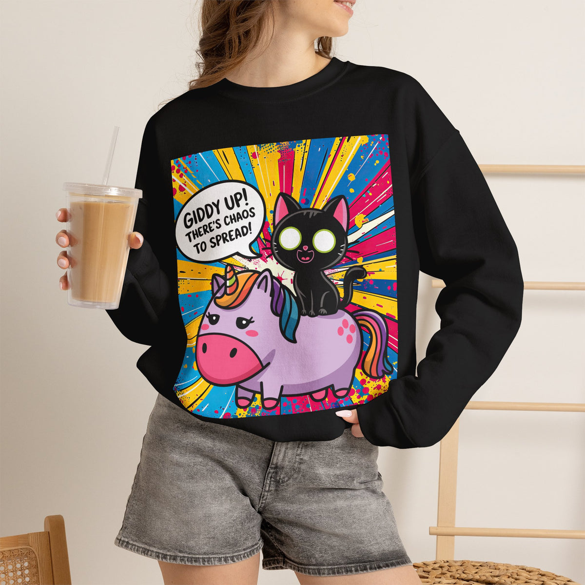 Giddy Up There's Chaos to Spread - Crewneck Sweatshirt