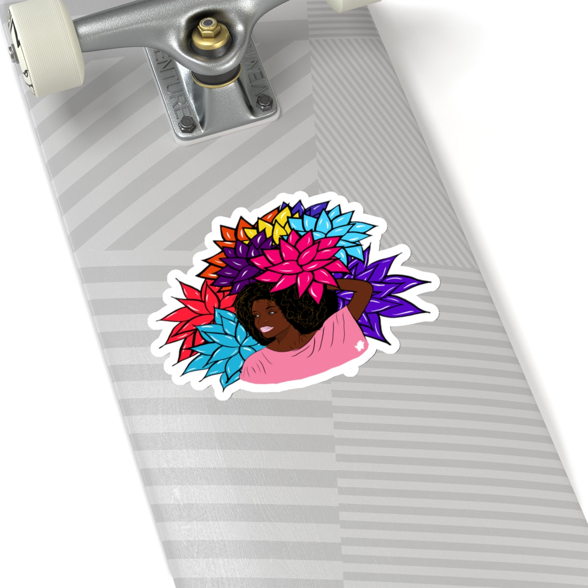 Beauty with Flower - Kiss-Cut Stickers