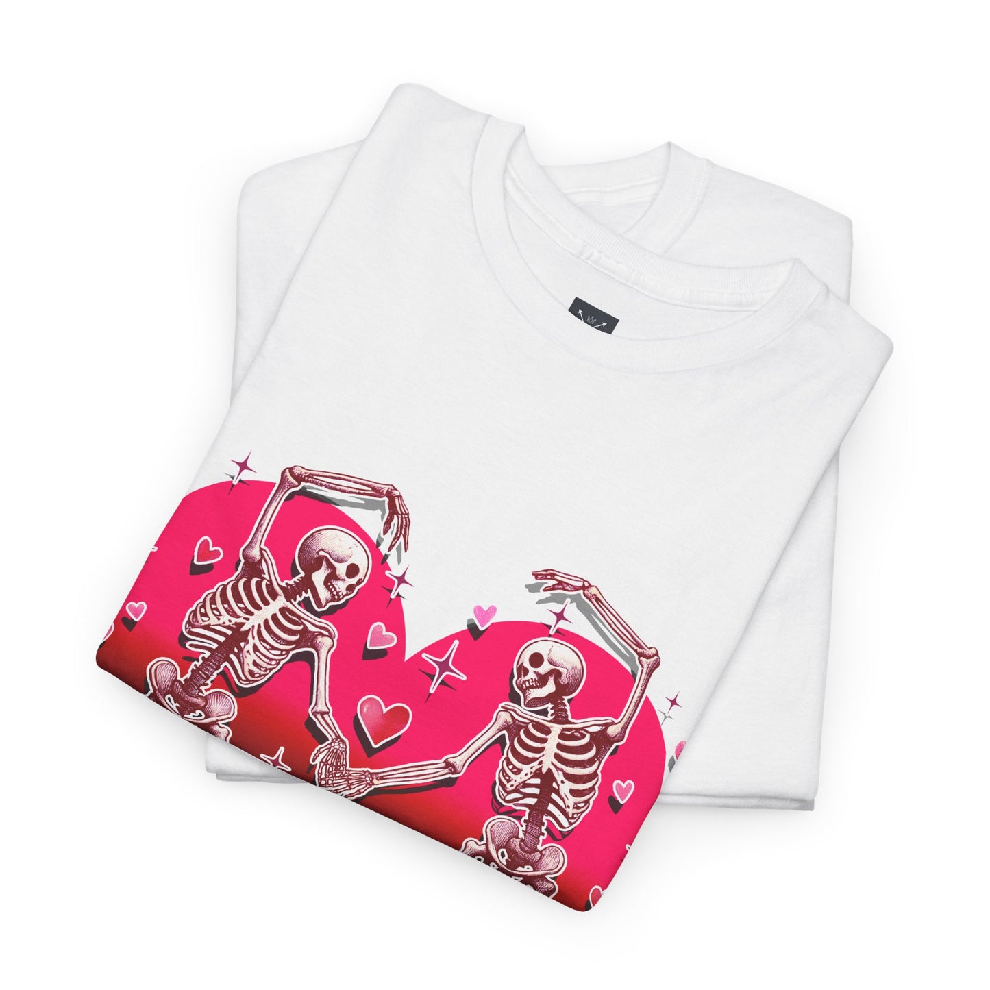 Skeleton Lovers Heart Graphic - Unisex Heavy Cotton T-shirt