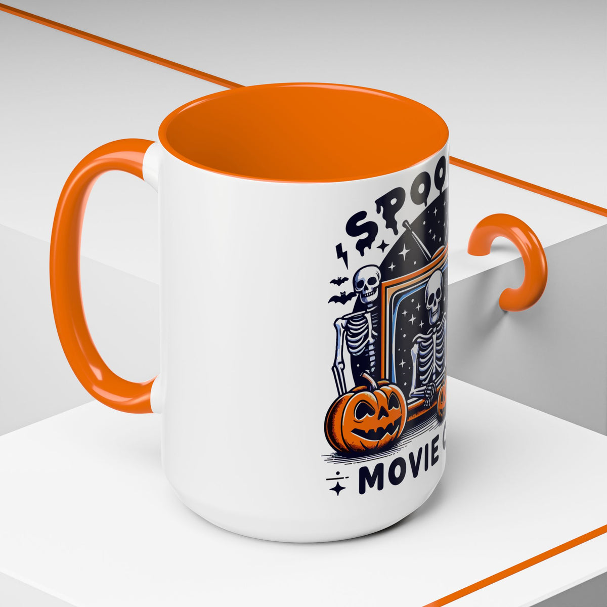 Spoooky Movie Club Skeletons - Color Accent Coffee Mug