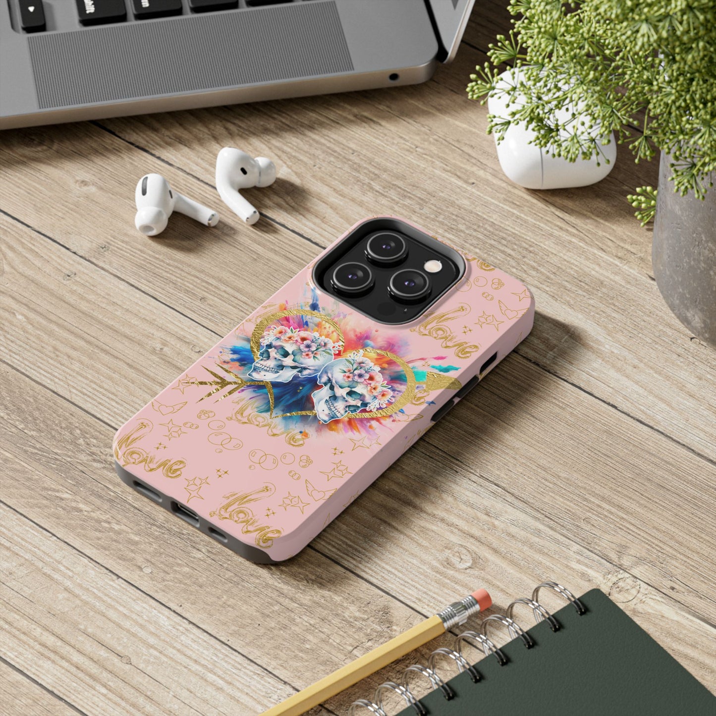 Love is Golden Watercolor (pink) - Tough Phone Cases