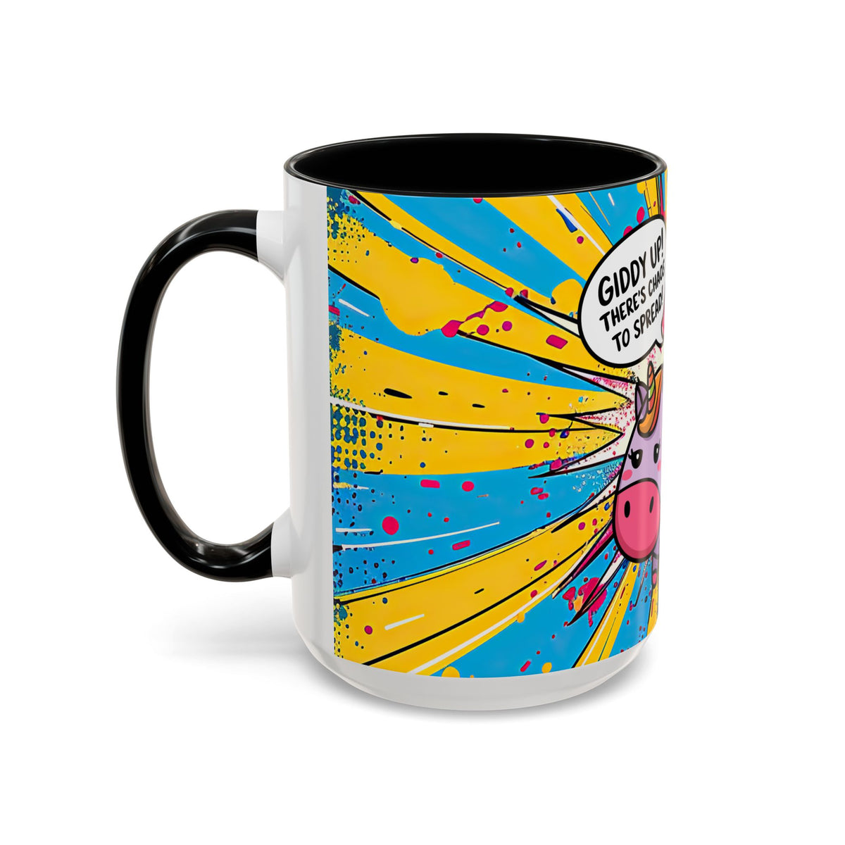 Giddy Up There's Chaos To Spread, Unicorn Cat Design - (11oz or 15oz) Coffee Mug