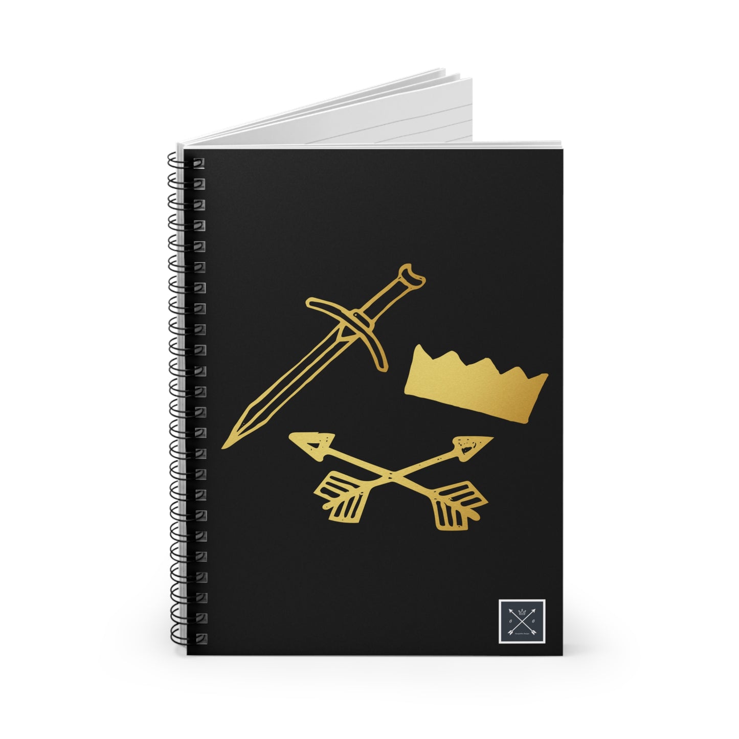 Spiral Notebook - Ruled Line (Gold and Bold Warrior)