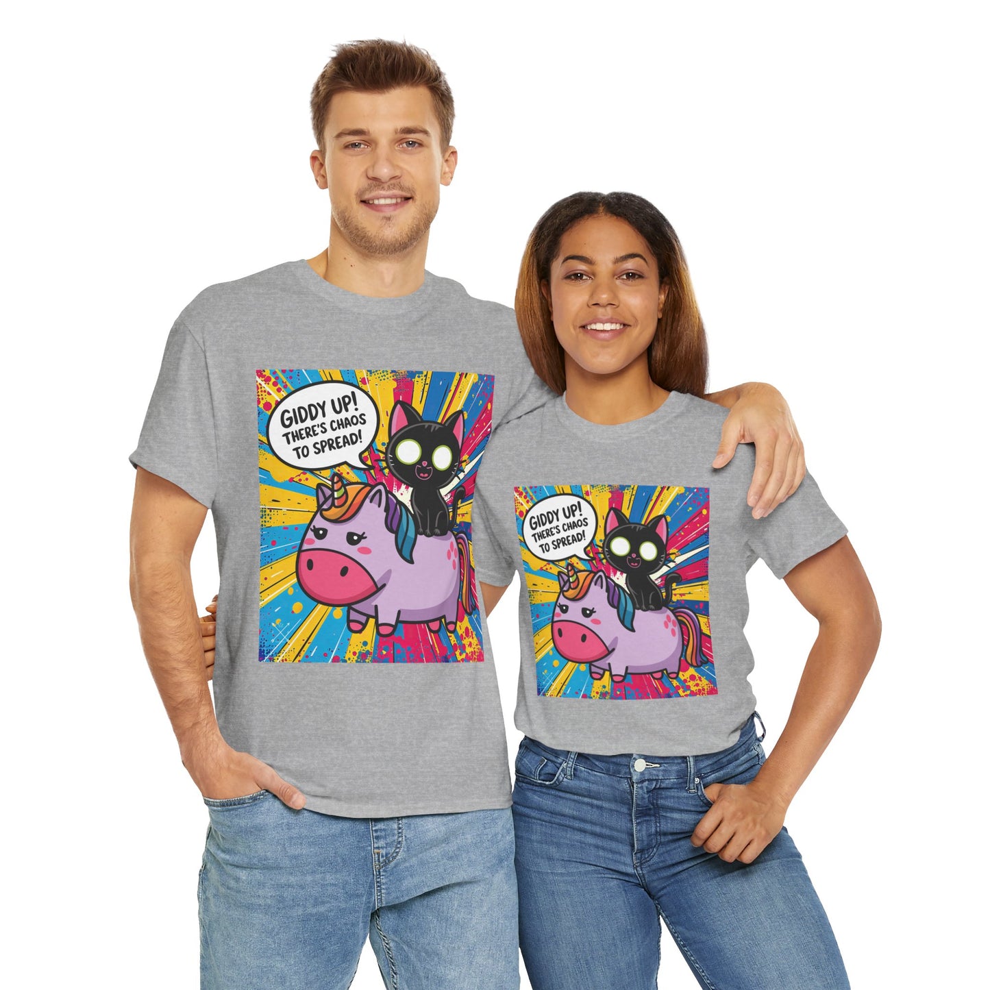 Giddy Up There’s Chaos To Spread - Unisex Heavy Cotton Tee