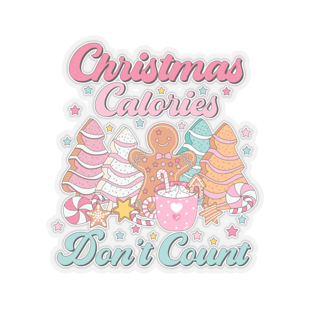 Kiss-Cut Stickers - Christmas Calories Don't Count, Christmas Cookies