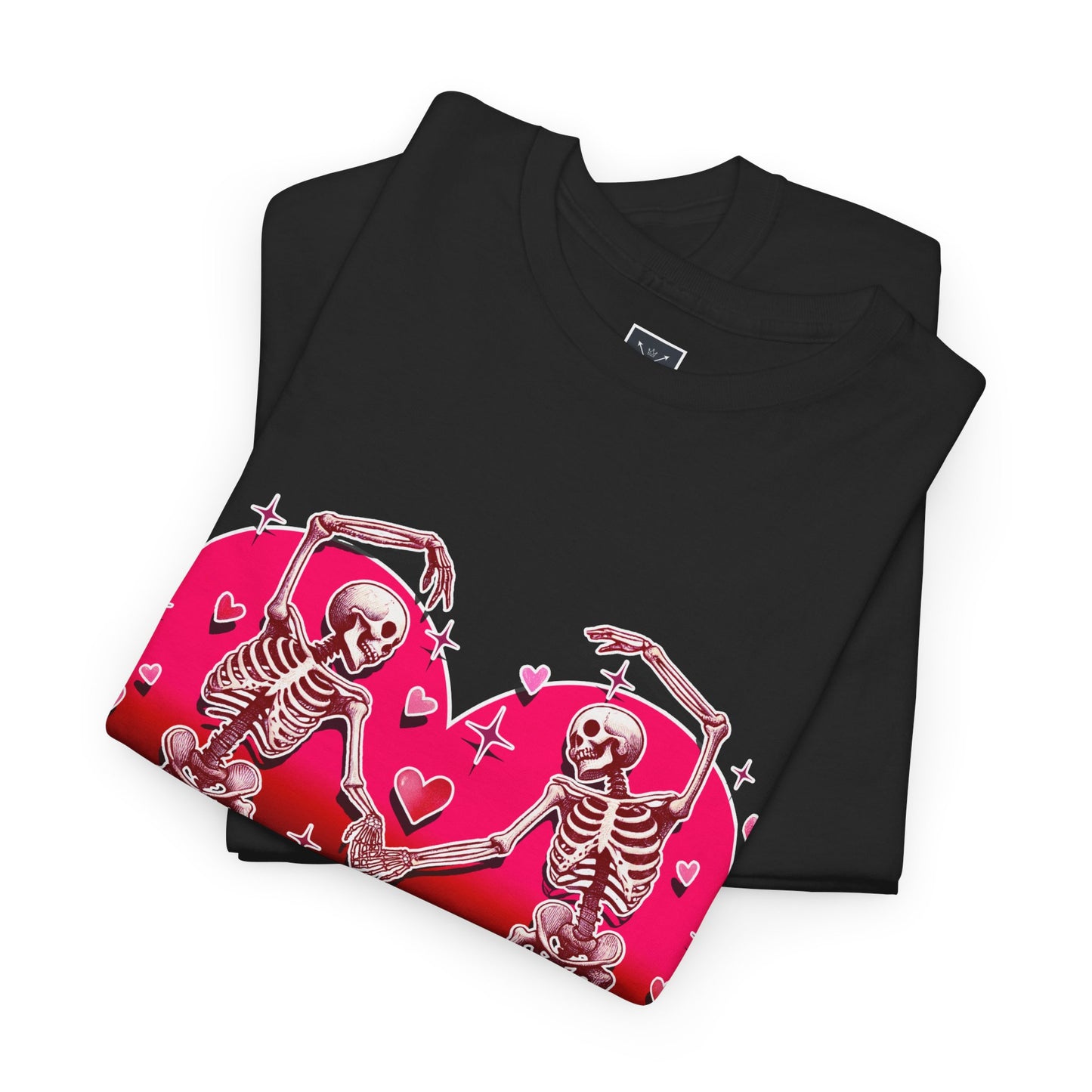 Skeleton Lovers Heart Graphic - Unisex Heavy Cotton T-shirt