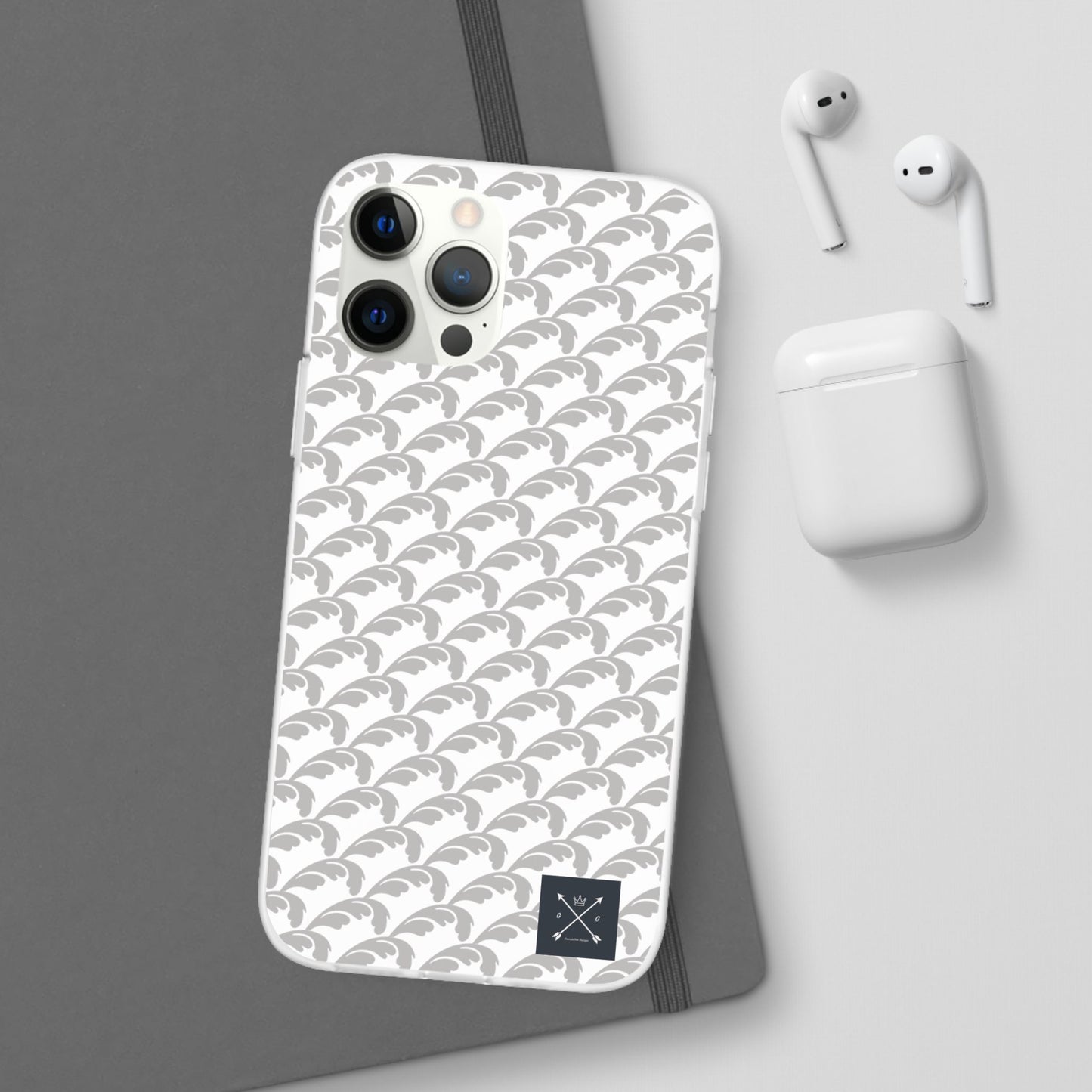 Beautiful Beloved Flourish (silver/white) - Flexi Phone Cases