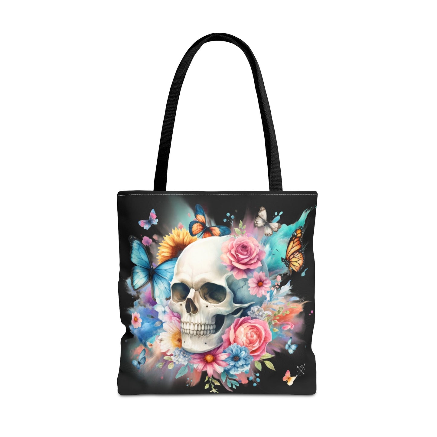 Watercolor Skull and Butterflies - Tote Bag (AOP)
