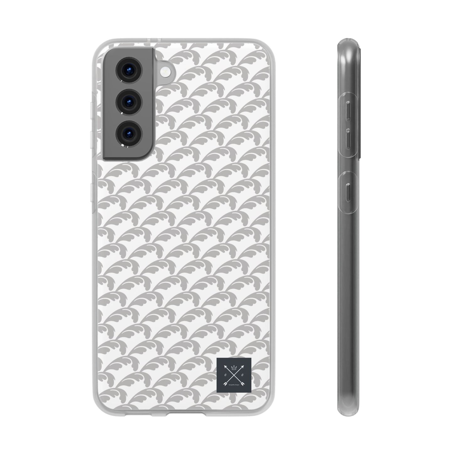 Beautiful Beloved Flourish (silver/white) - Flexi Phone Cases