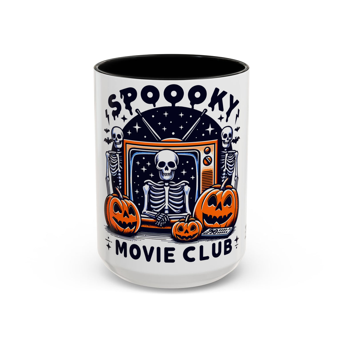 Spoooky Movie Club Skeletons - Color Accent Coffee Mug