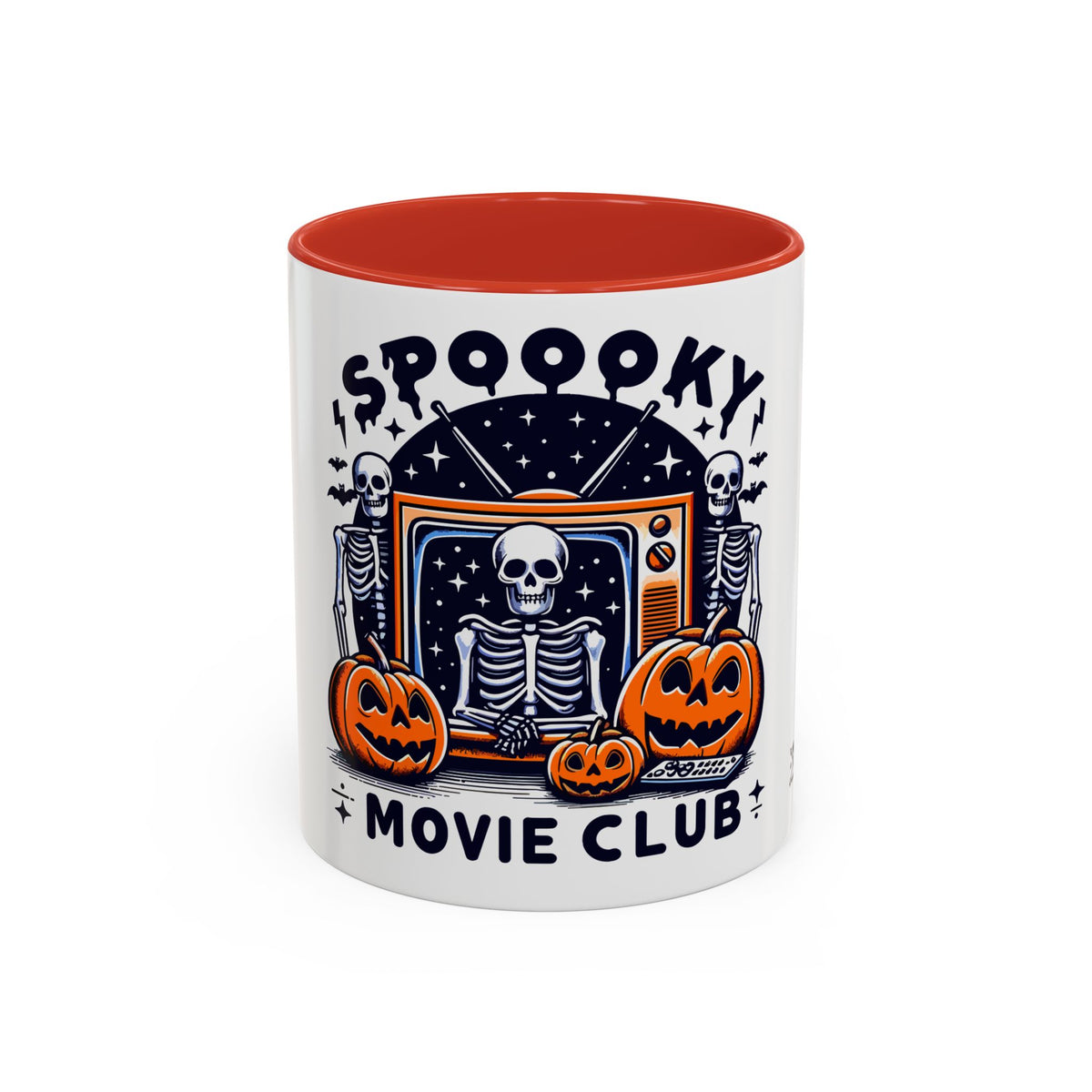 Spoooky Movie Club Skeletons - Color Accent Coffee Mug