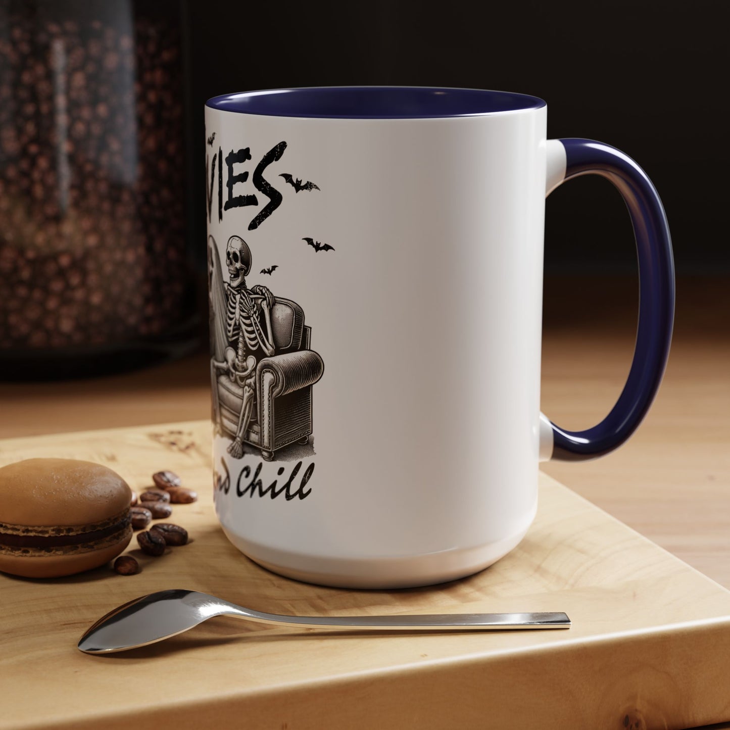 Horror Movies and Chill - Accent Coffee Mug (11, 15oz)