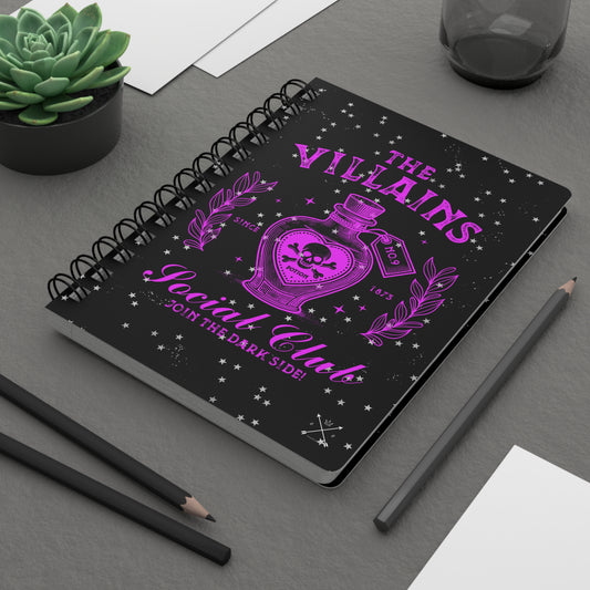 The Villains Social Club (pink) - Spiral Notebook - Ruled Line